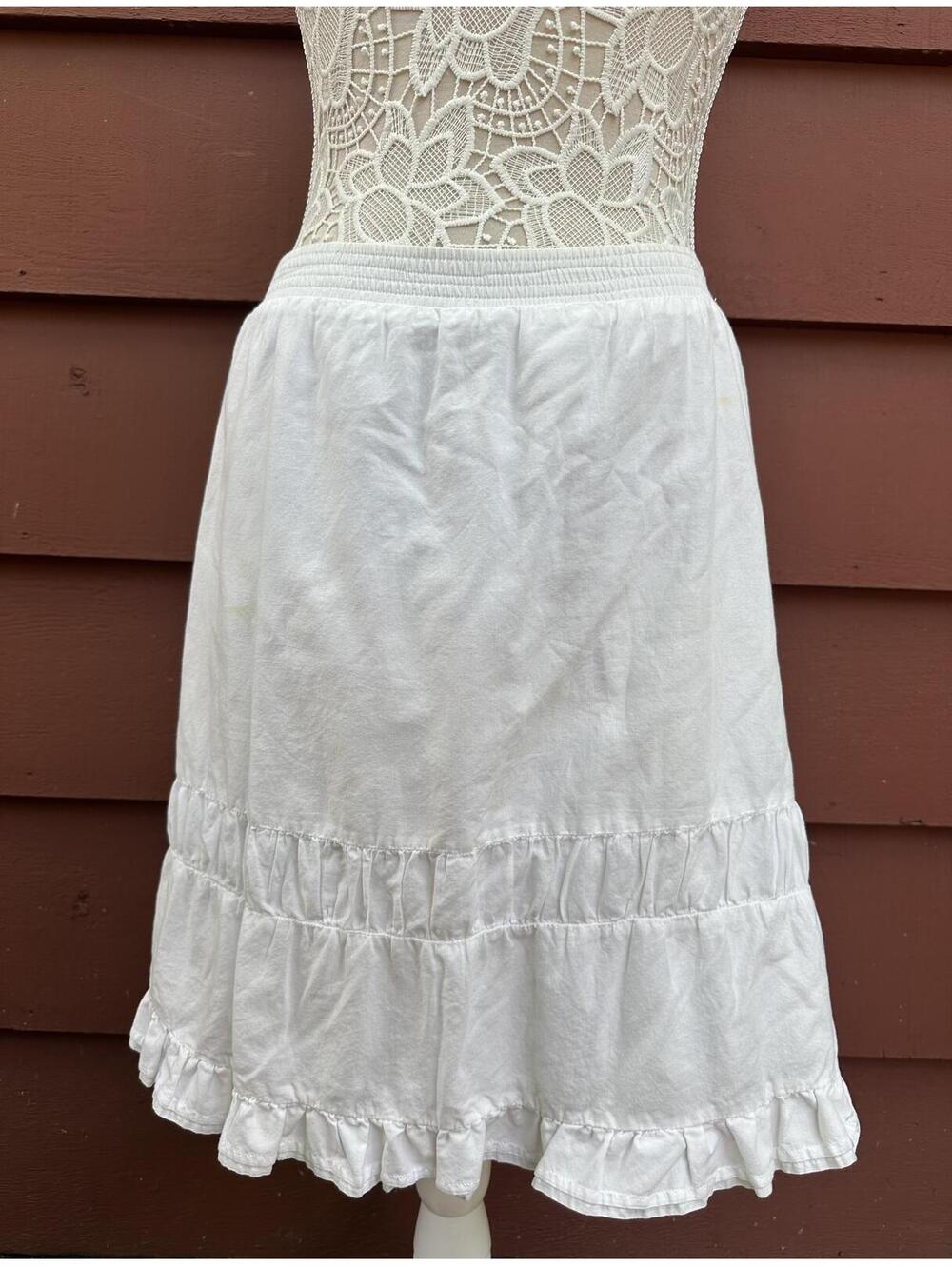 Merona White Tiered Skirt with Ruffle Hem Cottagecore Fairycore Y2K